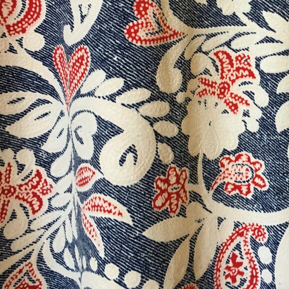 Clientele Bell Sleeve Paisley Denim & Lace Print Top - Picture 8 of 15